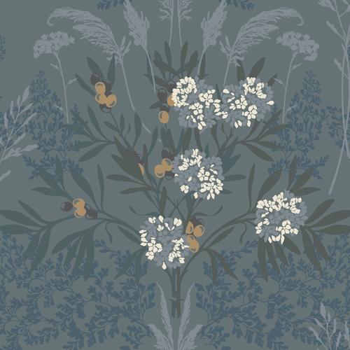 Sample - Wdr2010-Wt | Fern Gardens, Blue Botanical - Winfield Thybony Wallpaper - Wdr2010.Wt.0