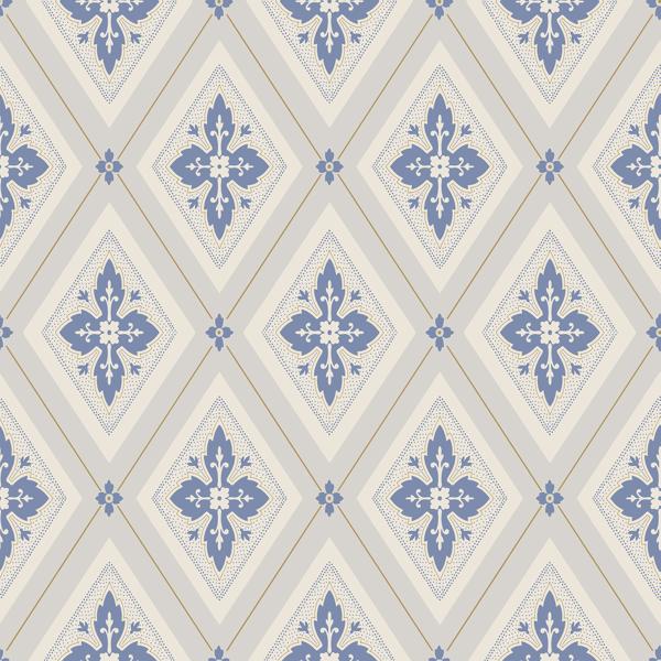 Sample - Wdr2021-Wt | Lily, Blue Diamond - Winfield Thybony Wallpaper - Wdr2021.Wt.0
