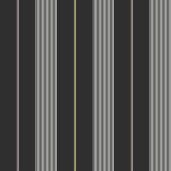 Sample - Wdr2034-Wt | Oliver Stripe, Black Stripes - Winfield Thybony Wallpaper - Wdr2034.Wt.0