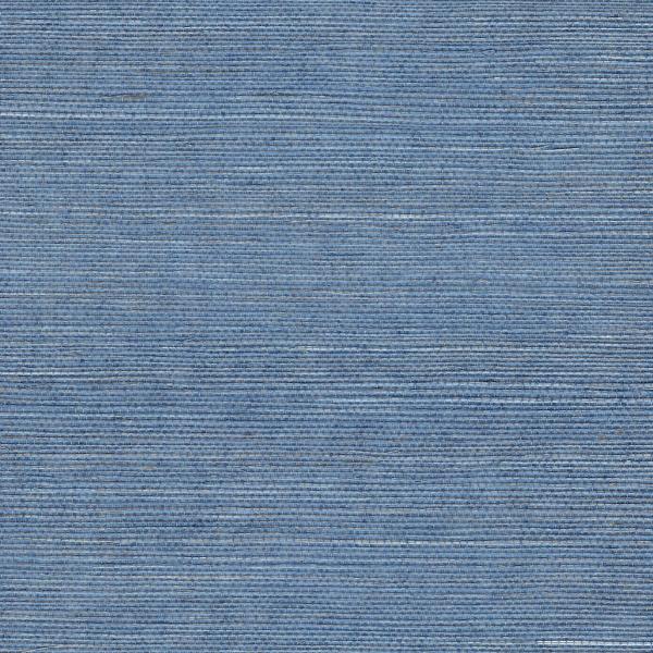 Sample - Wnr2127-Wt | Chiyo Sisal, Blue Solid - Winfield Thybony Wallpaper - Wnr2127.Wt.0