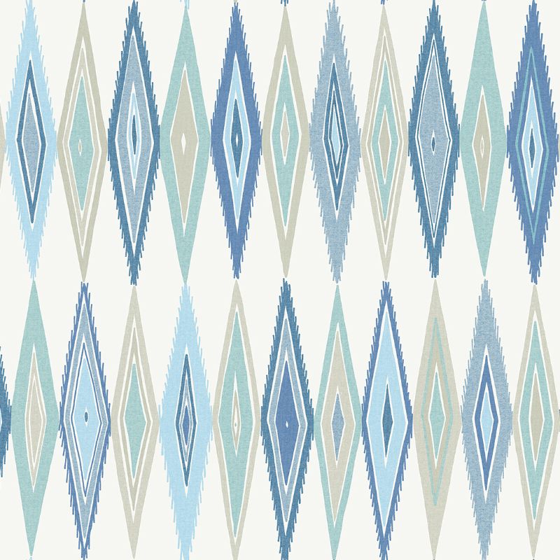 Sample - Wtk20002.Wt.0 | Bowfin, Blue Geometric - Winfield Thybony Wallpaper