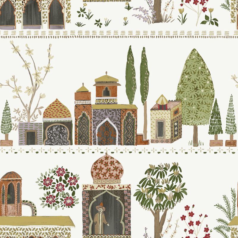 Sample - Wtk20105.Wt.0 | Medina, Green Architectural - Winfield Thybony Wallpaper