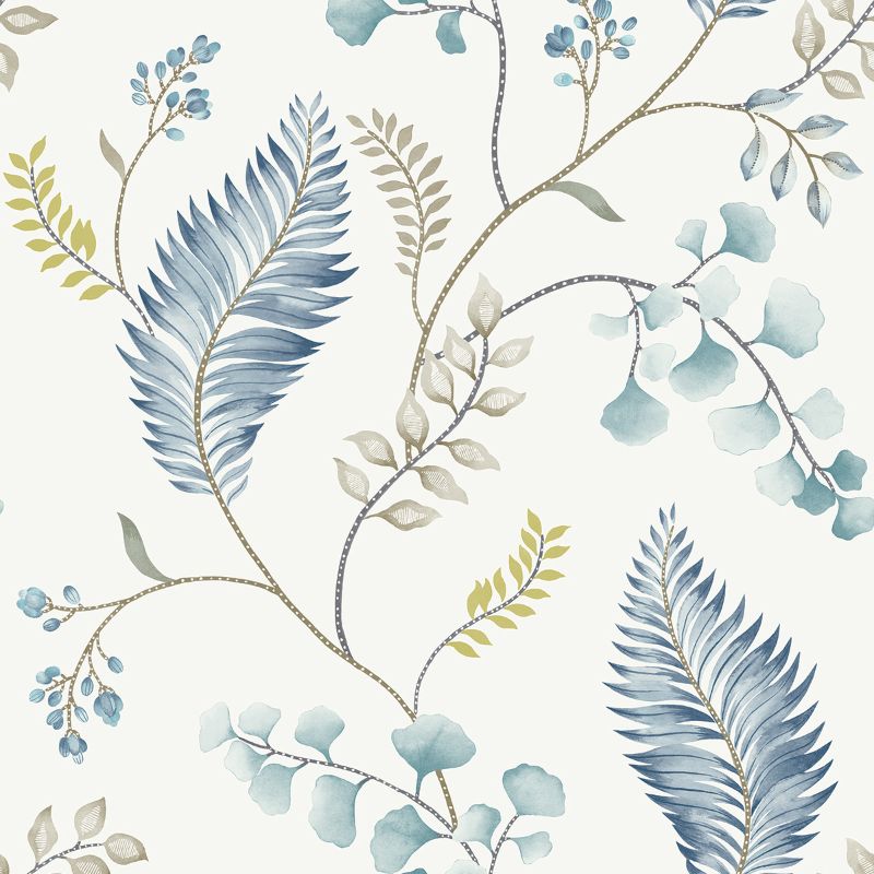 Sample - Wtk20302.Wt.0 | El Monte, Blue Botanical - Winfield Thybony Wallpaper