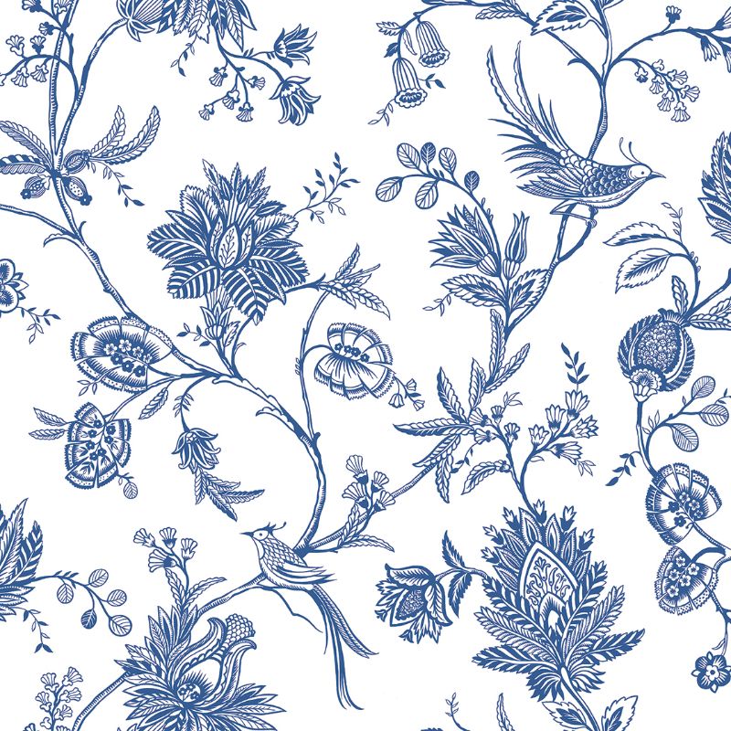 Sample - Wtk20502.Wt.0 | Maloney, Blue Jacobean - Winfield Thybony Wallpaper