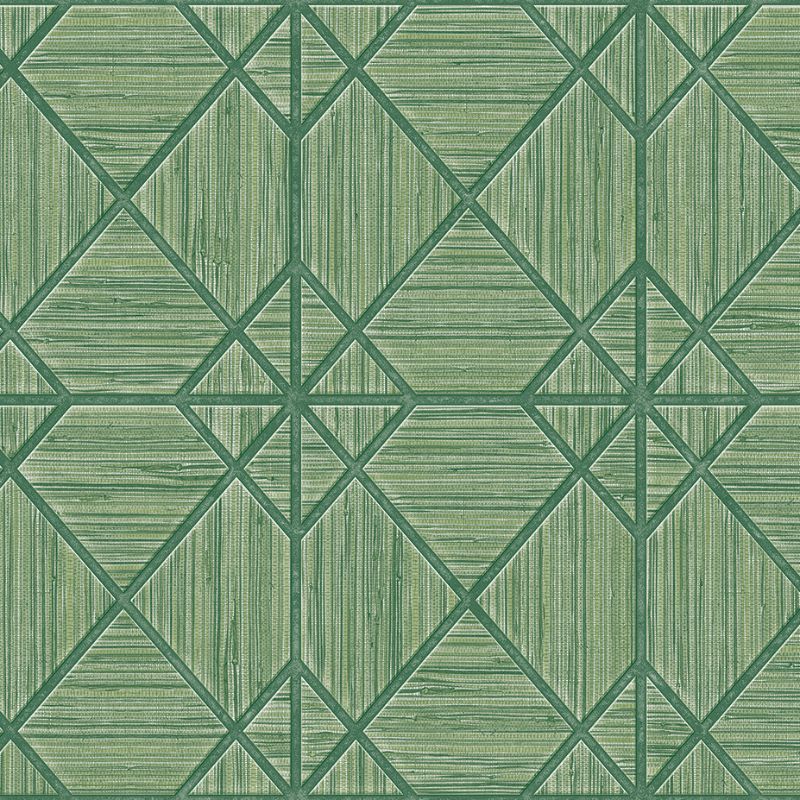 Sample - Wtk20604.Wt.0 | Midway Ave, Green Geometric - Winfield Thybony Wallpaper