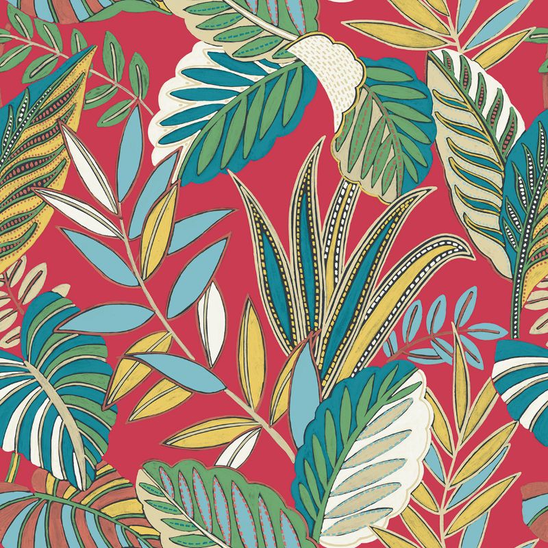 Sample - Wtk20801.Wt.0 | Key Haven, Red Leaf - Winfield Thybony Wallpaper