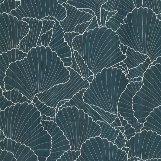 Purchase Ygl7000 | Natural Palette Resource, Shell Wood Veneer Navy Metallic - Ronald Redding Wallpaper