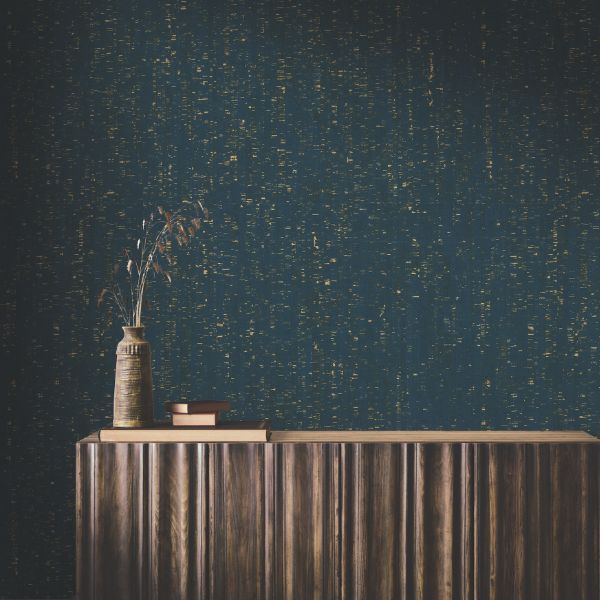 Purchase Ygl7008 | Natural Palette Resource, Caldera Cork Navy / Gold - Ronald Redding Wallpaper