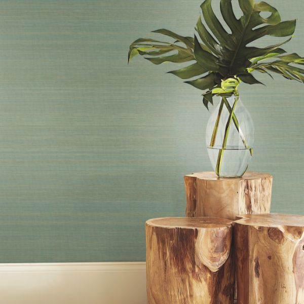 Purchase Ygl7032 | Natural Palette Resource, Tailored Abaca Seafoam - Ronald Redding Wallpaper