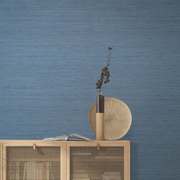 Purchase Ygl7066 | Natural Palette Resource, Painted Hemp Tuscan Blue - Ronald Redding Wallpaper