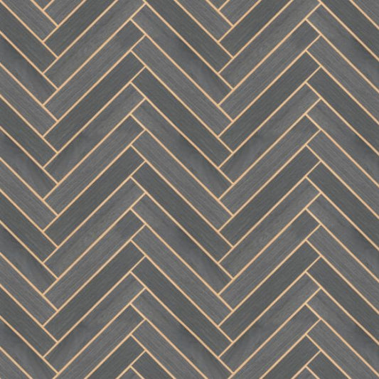 Purchase Ygl7074 | Natural Palette Resource, Herringbone Wood Veneer Graphite - Ronald Redding Wallpaper