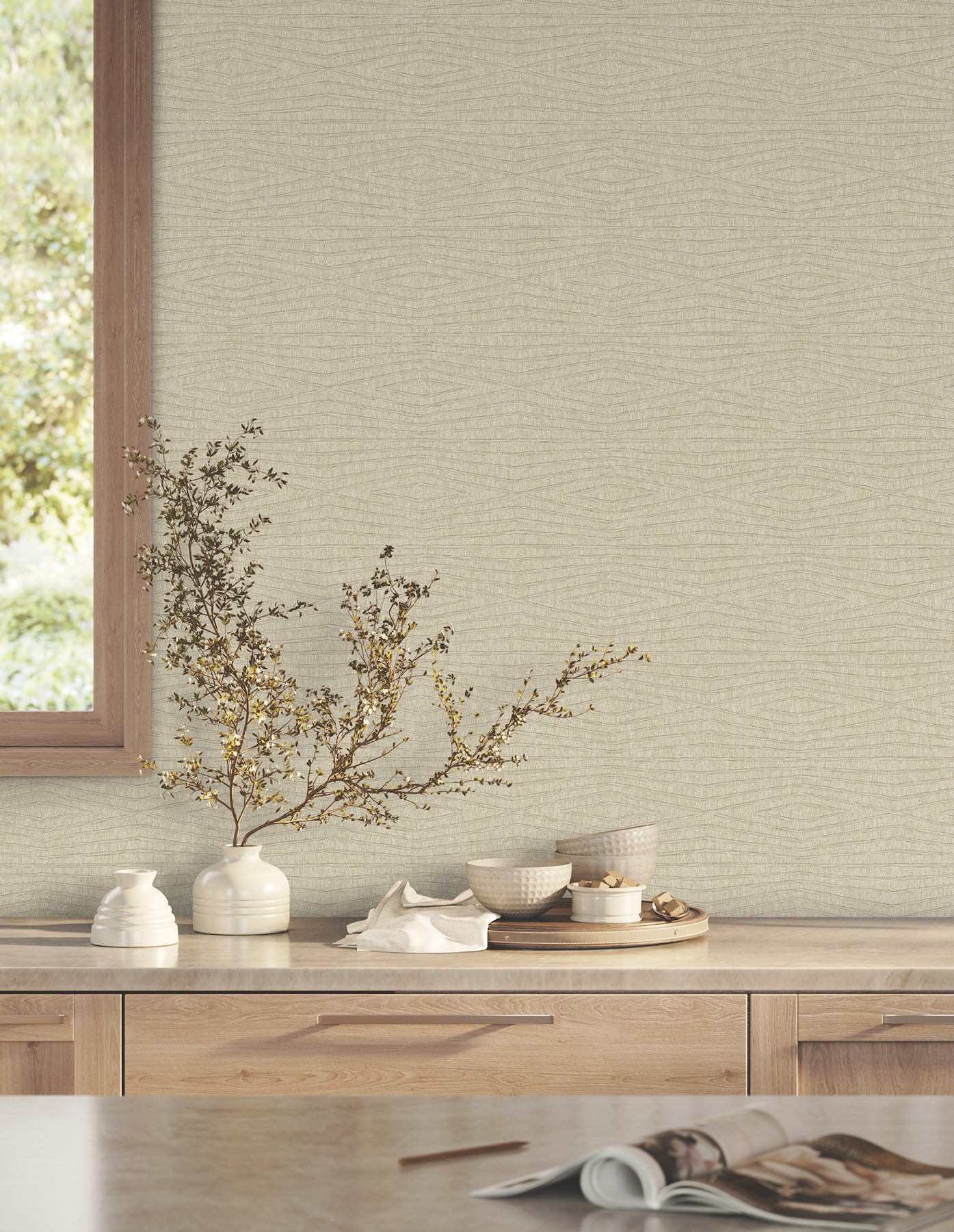 Purchase Za8011 | Tea Garden Ii, Daystone Beige - Ronald Redding Wallpaper