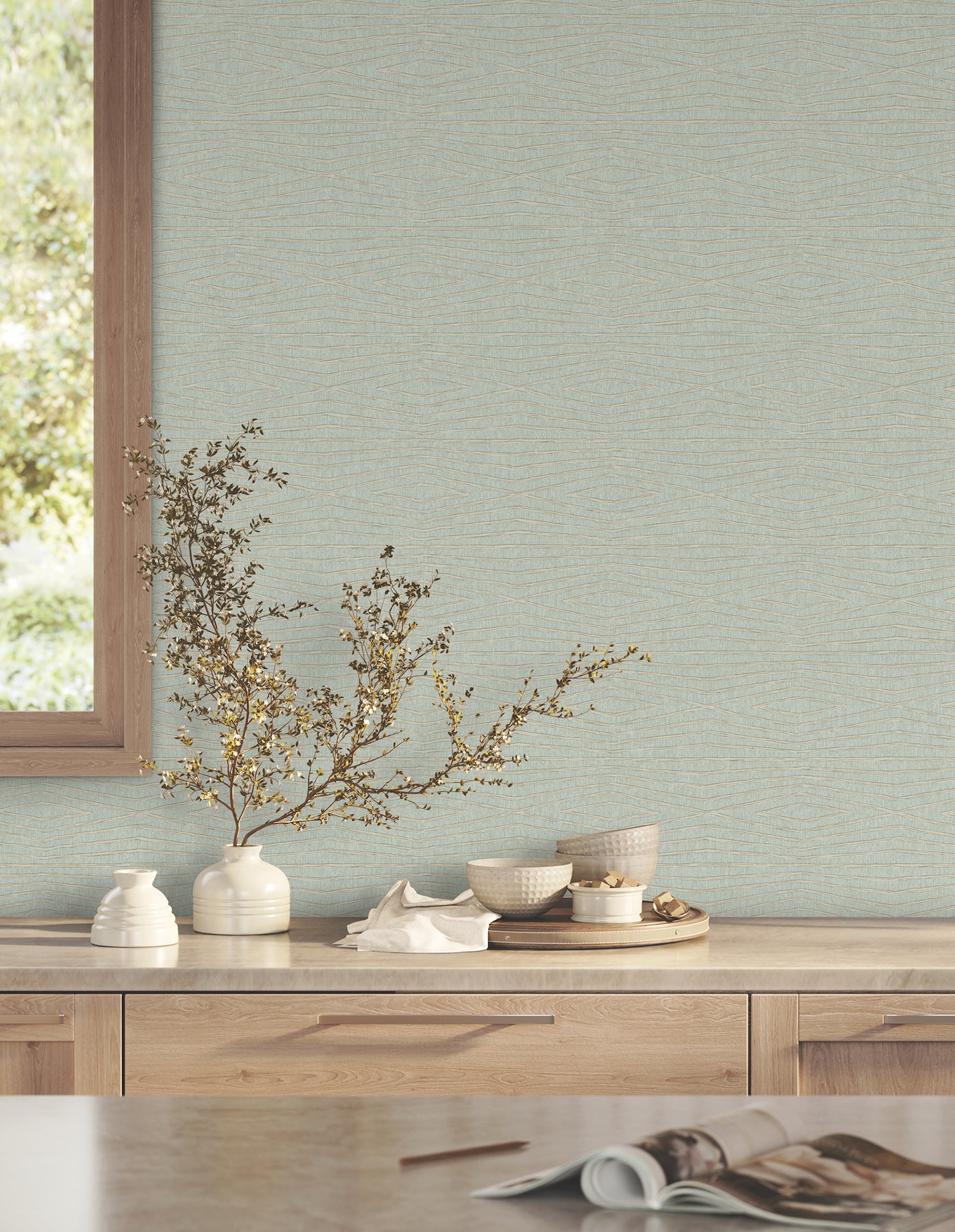Purchase Za8012 | Tea Garden Ii, Daystone Soft Jade - Ronald Redding Wallpaper