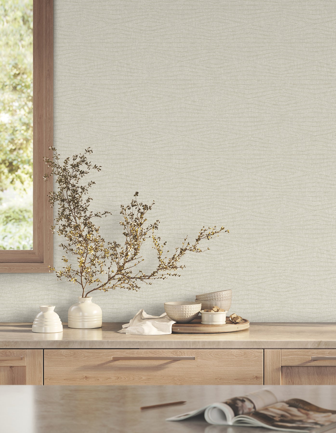 Purchase Za8015 | Tea Garden Ii, Daystone Taupe - Ronald Redding Wallpaper
