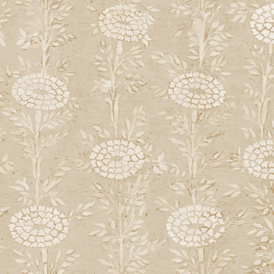 Purchase Za8018 | Tea Garden Ii, French Marigold Taupe & Gold - Ronald Redding Wallpaper