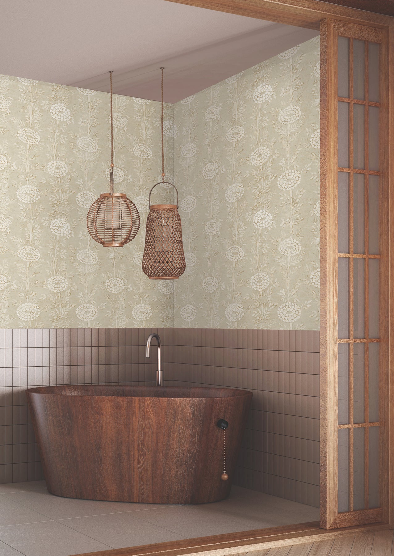 Purchase Za8018 | Tea Garden Ii, French Marigold Taupe & Gold - Ronald Redding Wallpaper