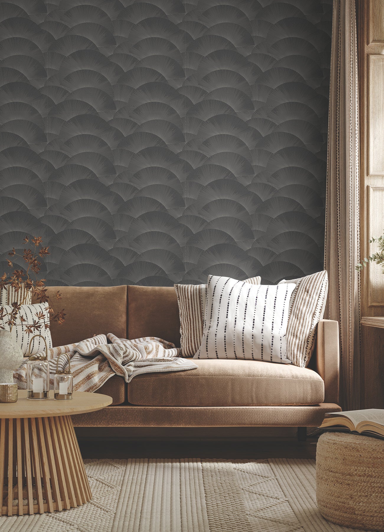 Purchase Za8022 | Tea Garden Ii, Morning Shell Black & Grey - Ronald Redding Wallpaper