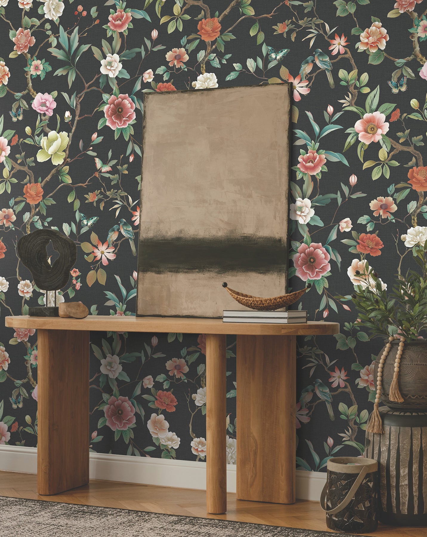 Purchase Za8038 | Tea Garden Ii, Kimora'S Garden Black - Ronald Redding Wallpaper