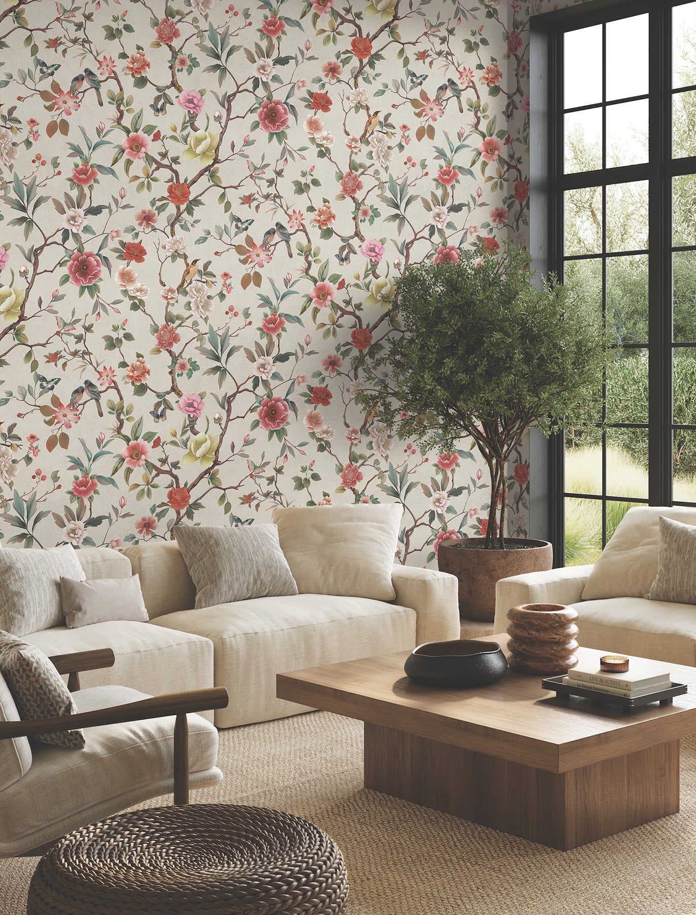 Purchase Za8039 | Tea Garden Ii, Kimora'S Garden Ivory - Ronald Redding Wallpaper