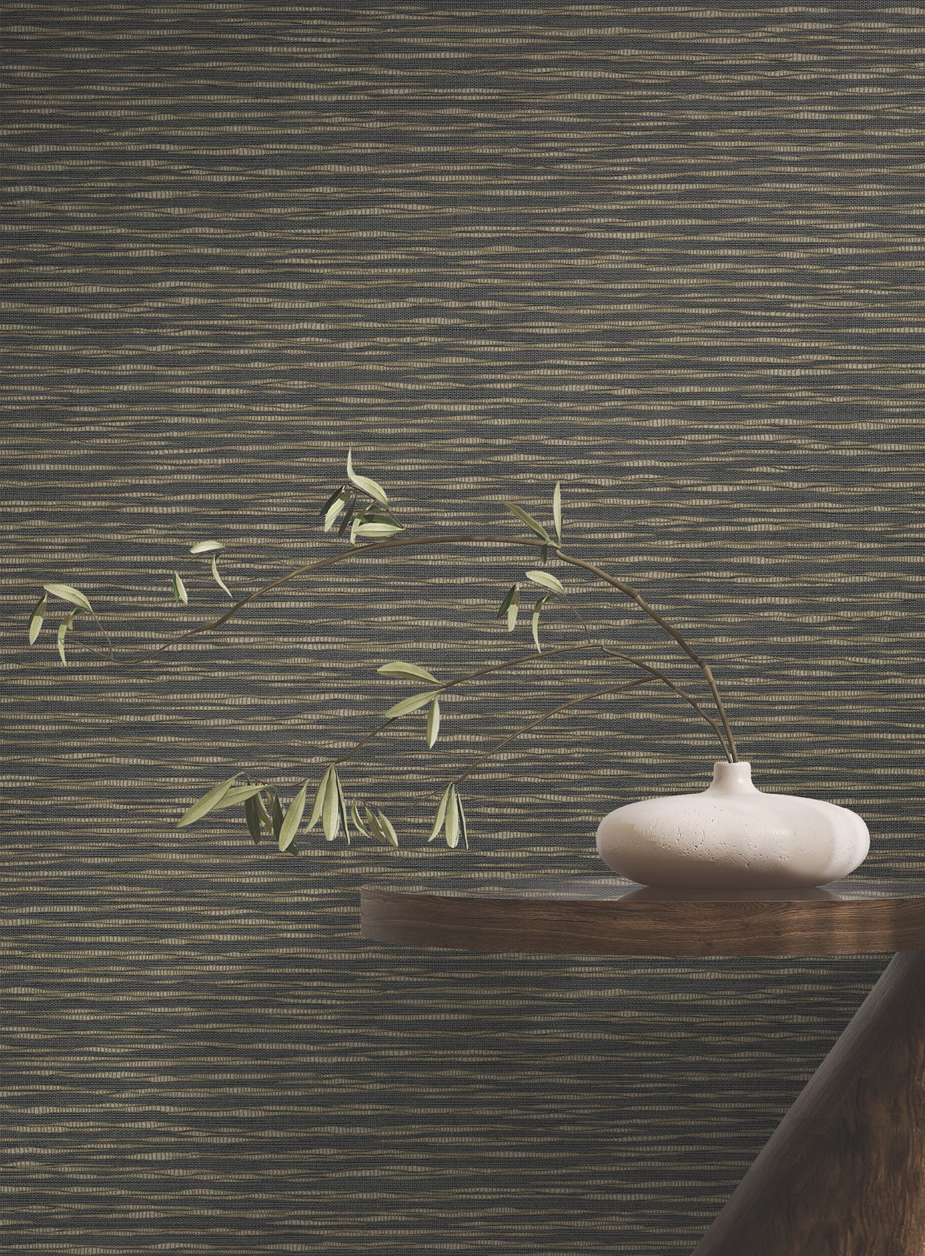 Purchase Za8041 | Tea Garden Ii, Lotus Weave Charcoal - Ronald Redding Wallpaper