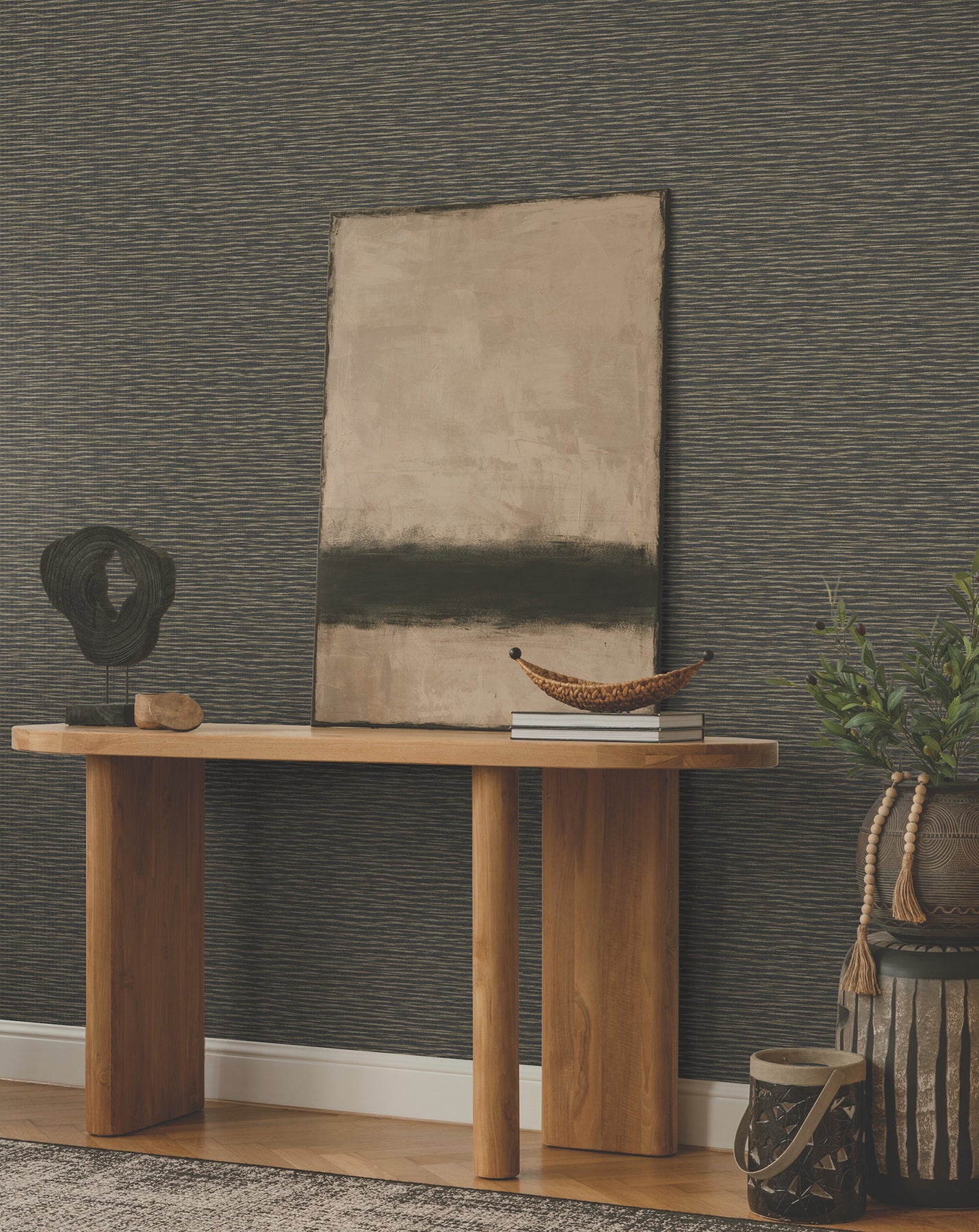 Purchase Za8041 | Tea Garden Ii, Lotus Weave Charcoal - Ronald Redding Wallpaper