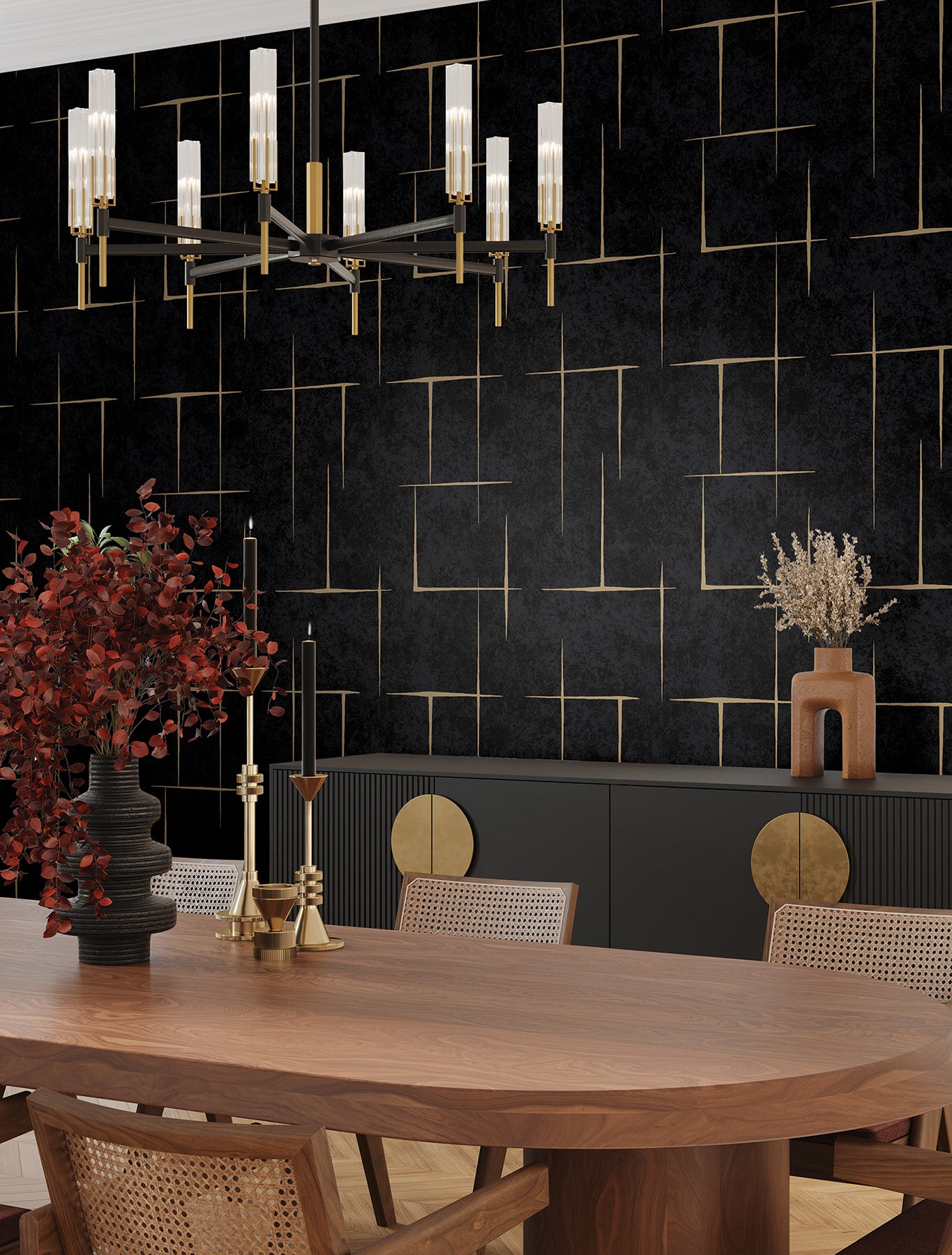 Purchase Za8054 | Tea Garden Ii, Malia Gold & Black - Ronald Redding Wallpaper