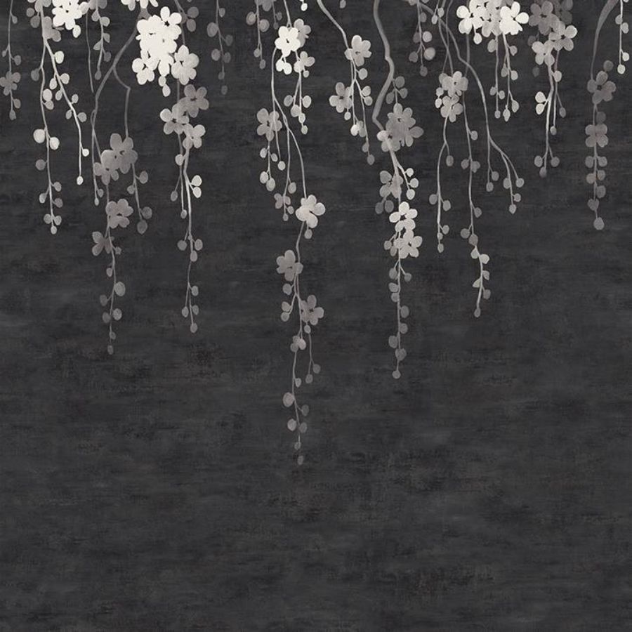 Purchase Za8058M | Tea Garden Ii, Sakura Blooms Black Wall Mural - Ronald Redding Wallpaper
