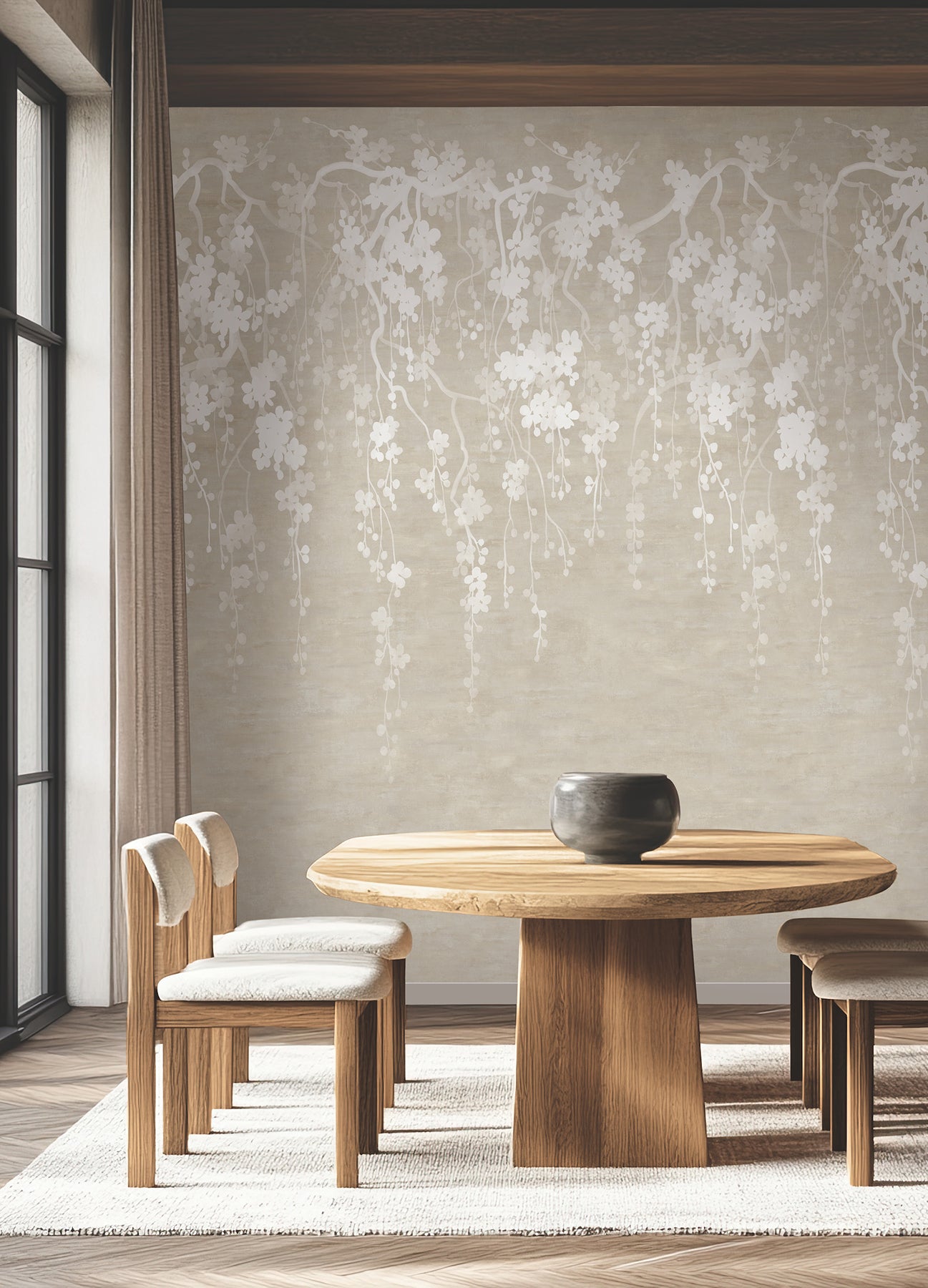 Purchase Za8059M | Tea Garden Ii, Sakura Blooms Neutral Wall Mural - Ronald Redding Wallpaper