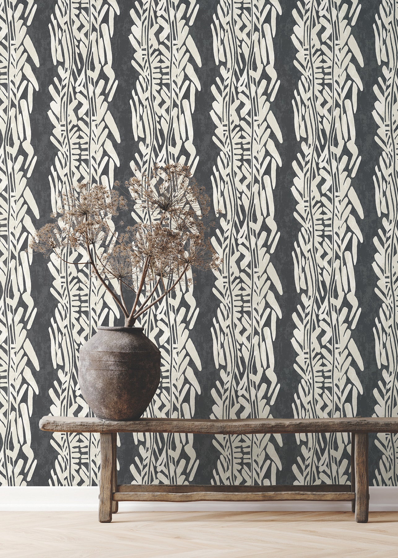 Purchase Za8062 | Tea Garden Ii, Timira Charcoal - Ronald Redding Wallpaper