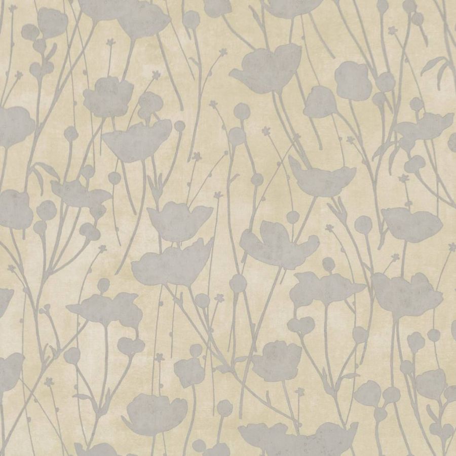 Purchase Za8067 | Tea Garden Ii, Shimmering Poppies Cream & Silver - Ronald Redding Wallpaper