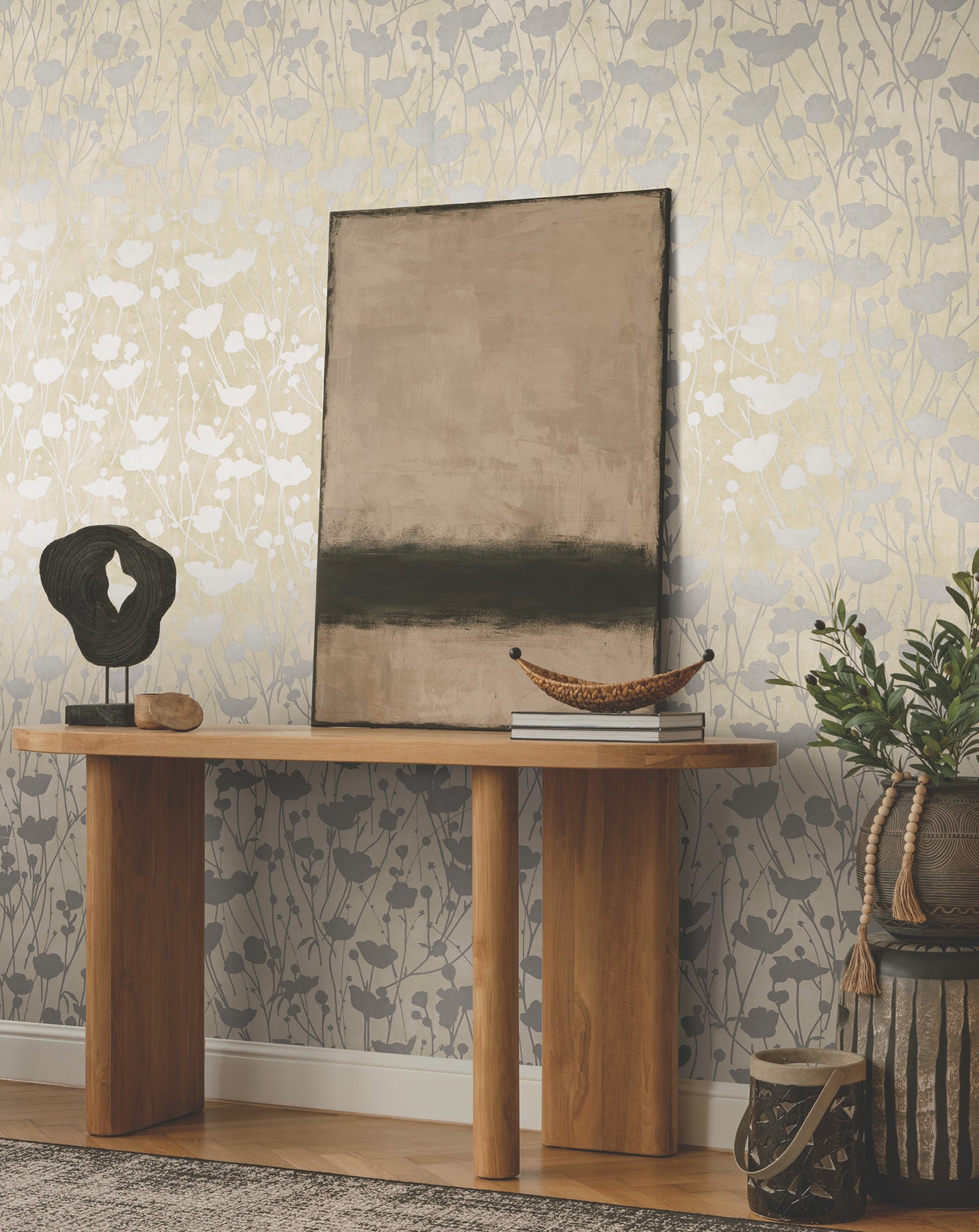 Purchase Za8067 | Tea Garden Ii, Shimmering Poppies Cream & Silver - Ronald Redding Wallpaper