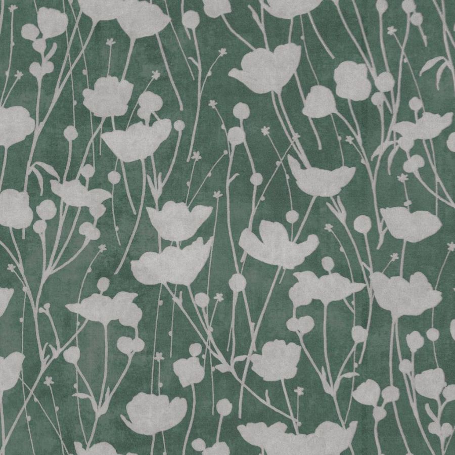 Purchase Za8068 | Tea Garden Ii, Shimmering Poppies Green & Silver - Ronald Redding Wallpaper