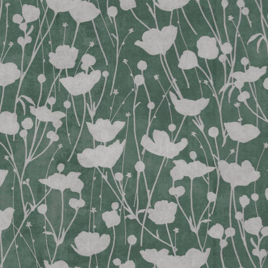 Purchase Za8068 | Tea Garden Ii, Shimmering Poppies Green & Silver - Ronald Redding Wallpaper