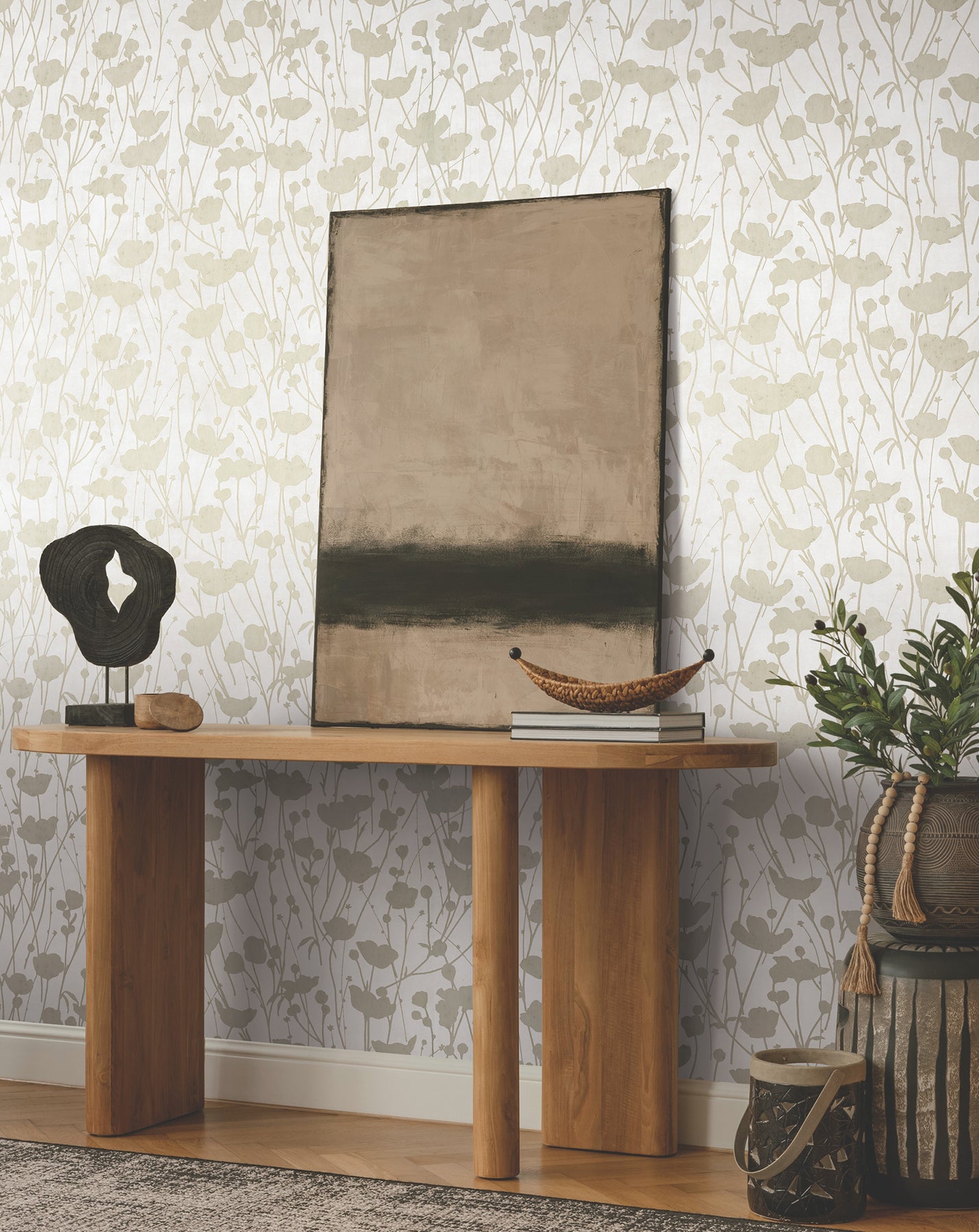 Purchase Za8069 | Tea Garden Ii, Shimmering Poppies White & Gold - Ronald Redding Wallpaper