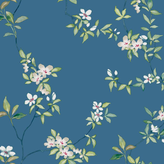 Purchase Za8072 | Tea Garden Ii, April Blossom Cobalt - Ronald Redding Wallpaper