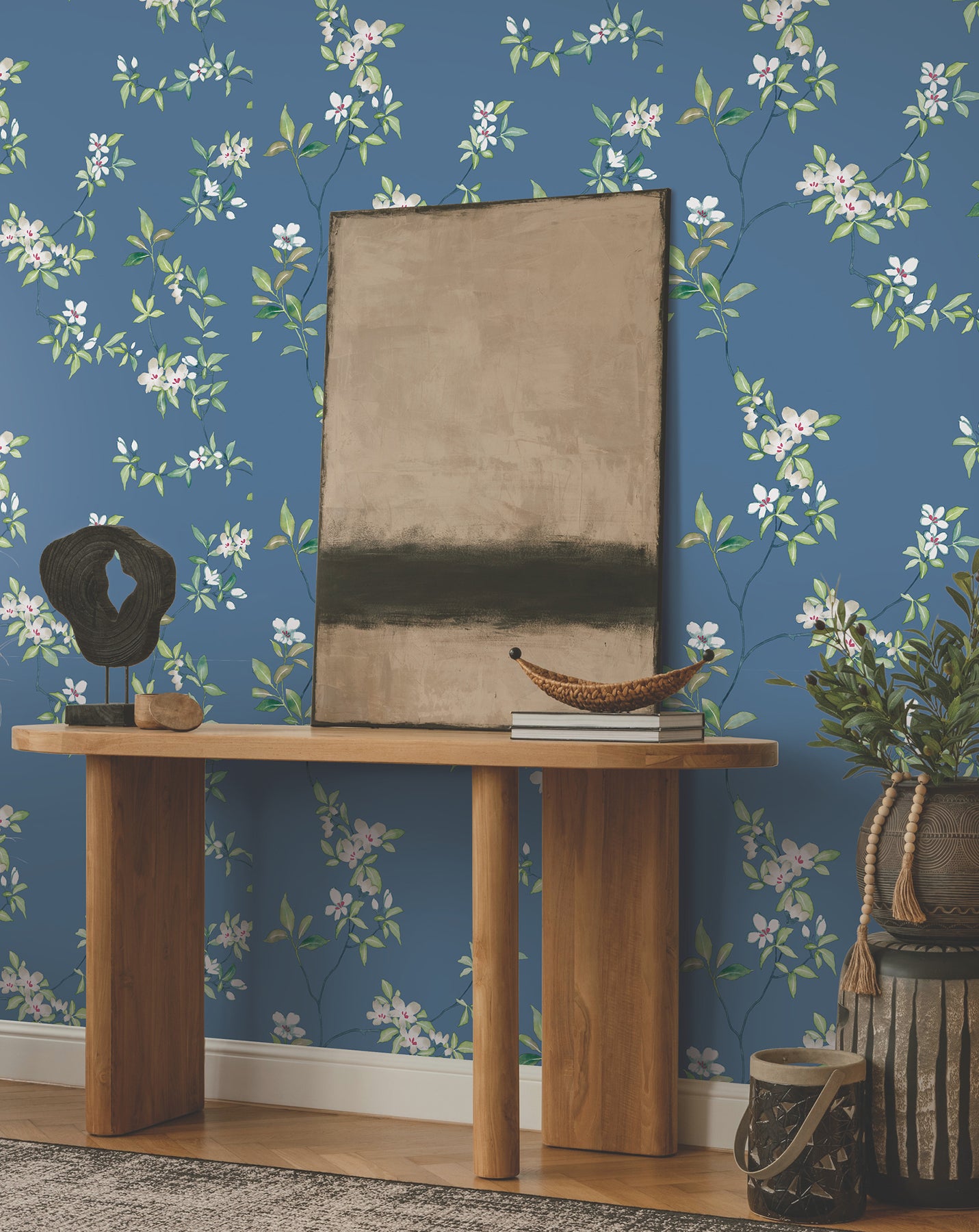Purchase Za8072 | Tea Garden Ii, April Blossom Cobalt - Ronald Redding Wallpaper