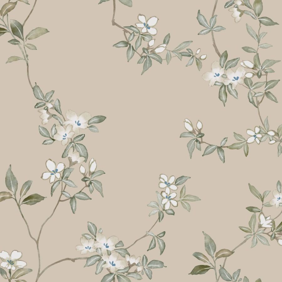 Purchase Za8075 | Tea Garden Ii, April Blossom Taupe - Ronald Redding Wallpaper