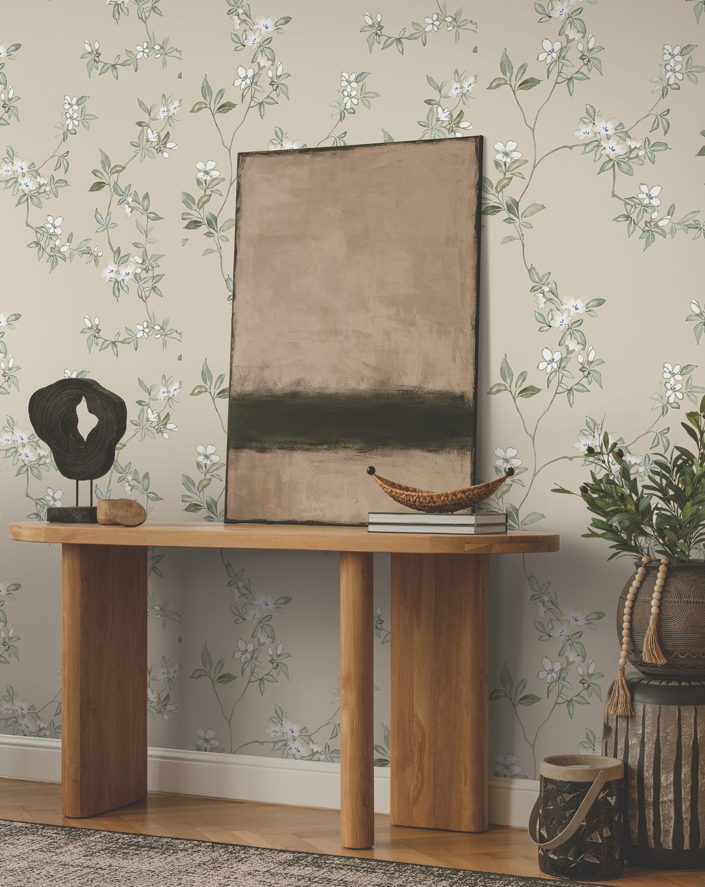 Purchase Za8075 | Tea Garden Ii, April Blossom Taupe - Ronald Redding Wallpaper