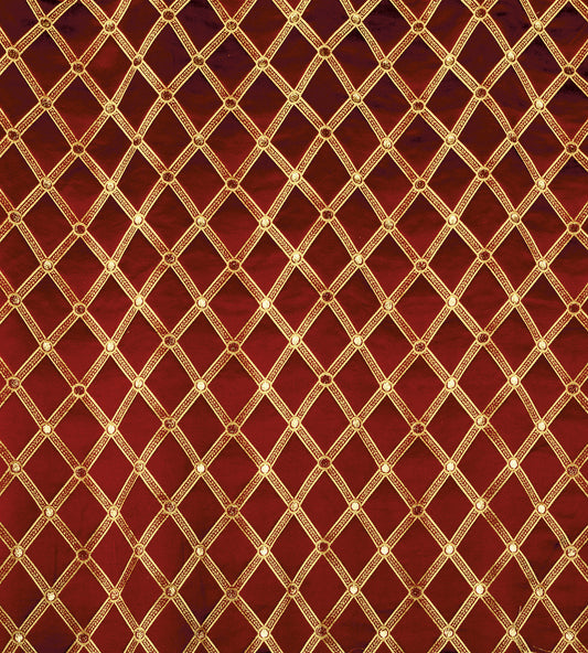 Purchase Old World Weavers Fabric Pattern# ZA 2128REAL, Reale Diamond Cherry Gold 1