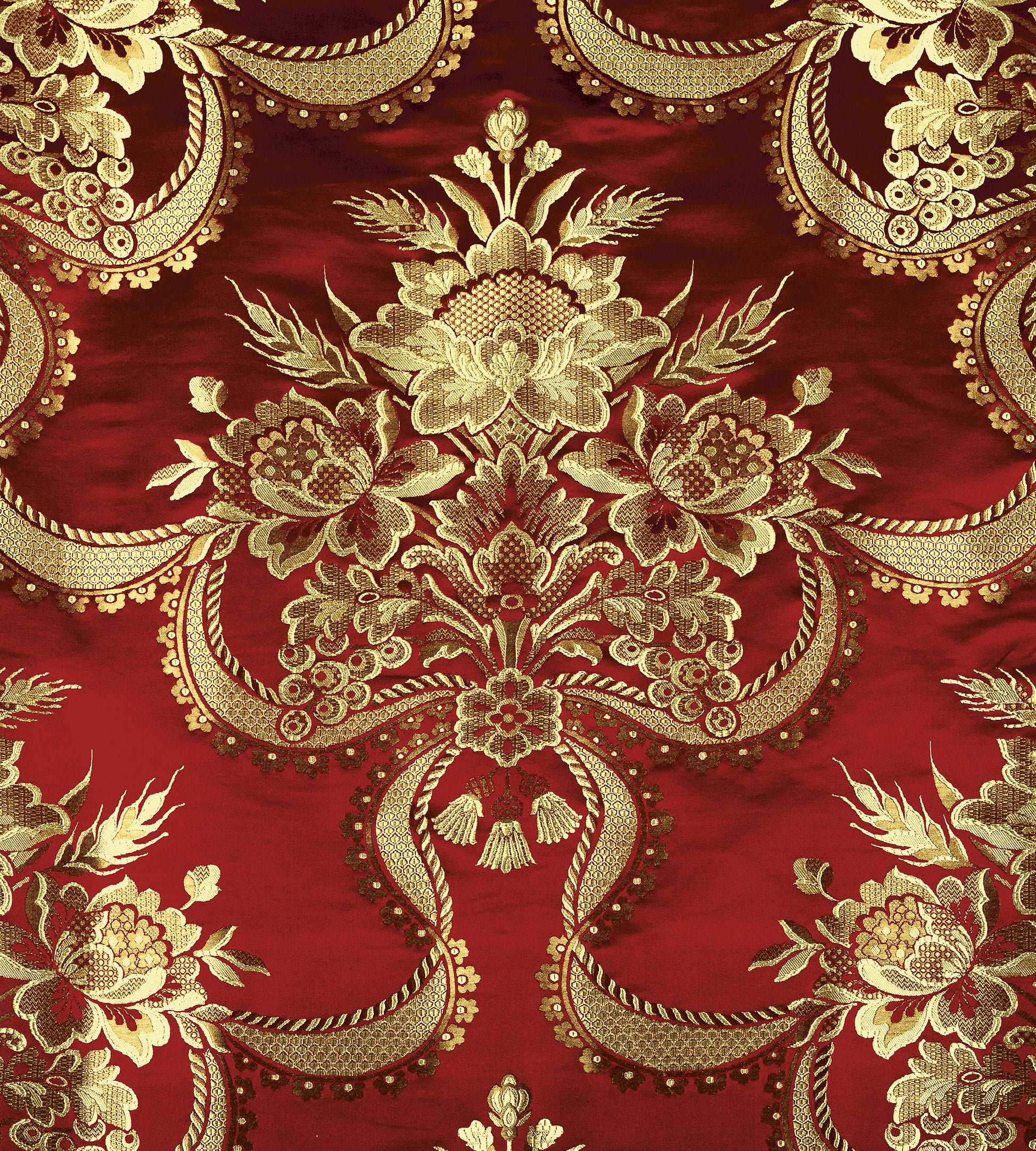 Purchase Old World Weavers Fabric Product# ZA 2157RNAS, Reale Nastri Cherry Gold 1