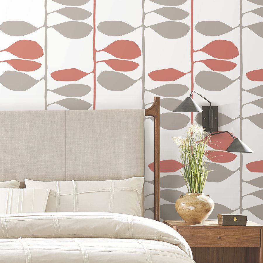 Purchase Zm2802 | Artisan Studio, Sculpted Vines Vermillion & Graphite - York Wallpaper