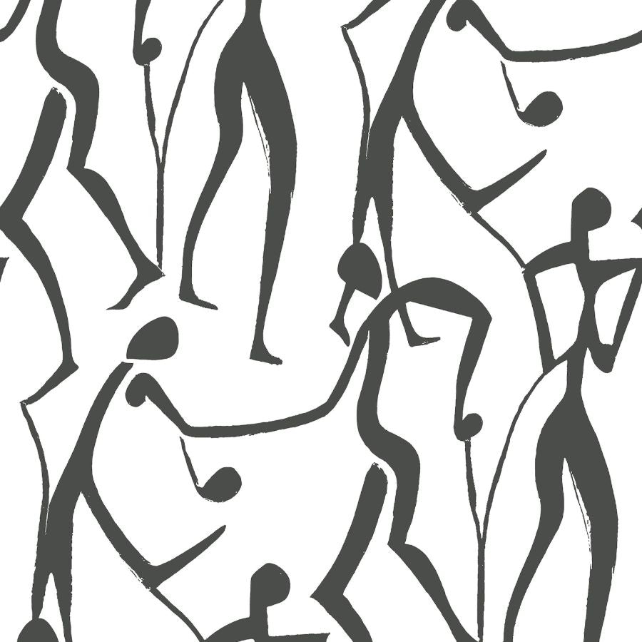 Purchase Zm2831 | Artisan Studio, Joyful Dancers Carbon Black - York Wallpaper