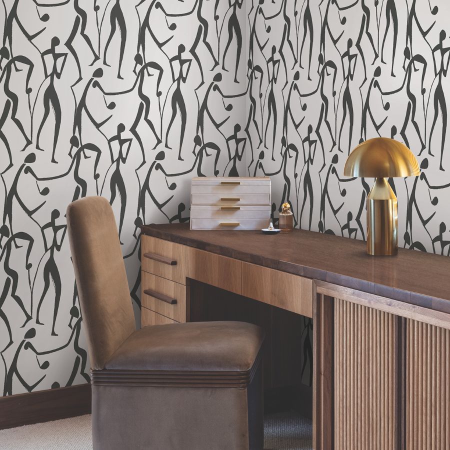 Purchase Zm2831 | Artisan Studio, Joyful Dancers Carbon Black - York Wallpaper