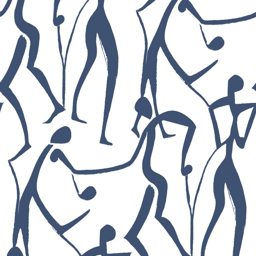 Purchase Zm2832 | Artisan Studio, Joyful Dancers Ultramarine - York Wallpaper