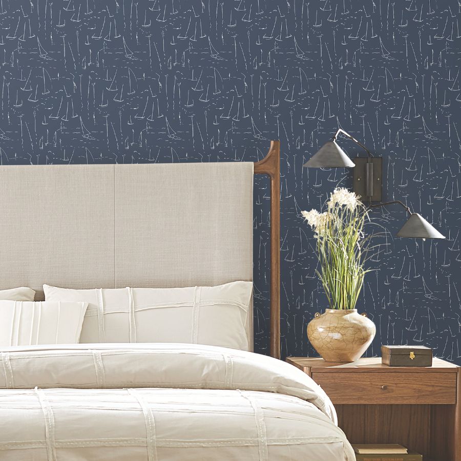 Purchase Zm2841 | Artisan Studio, Vermillion Coast Ultramarine - York Wallpaper