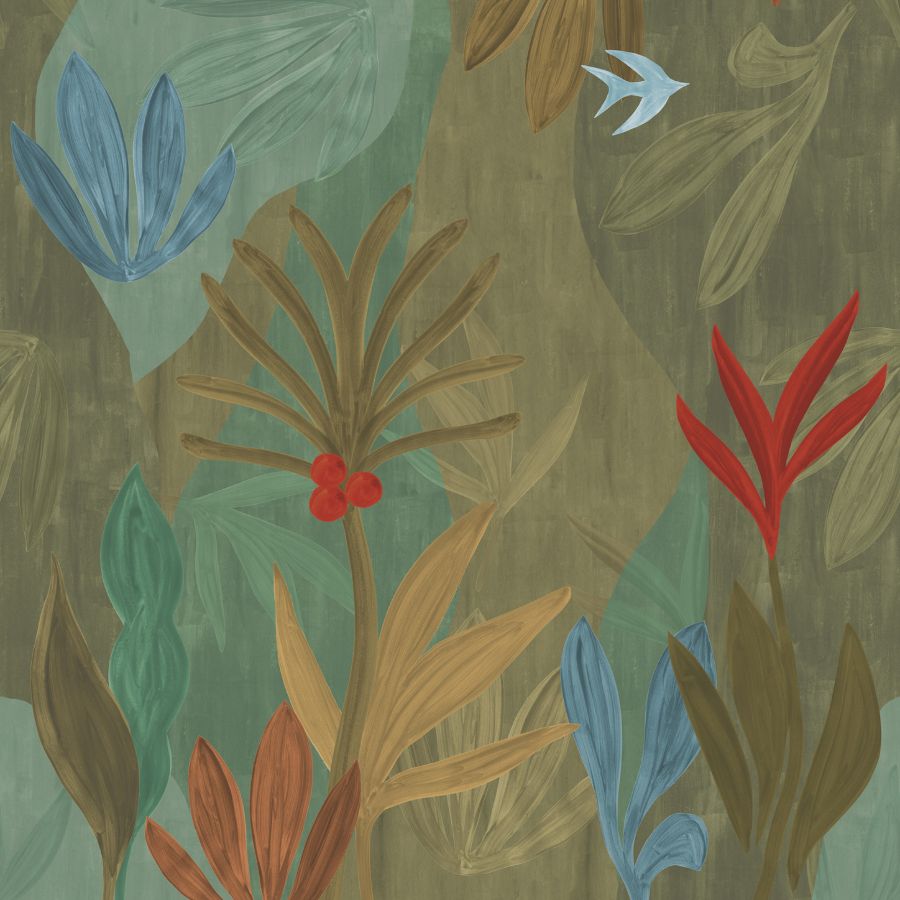 Purchase Zm2847M | Artisan Studio, Chambord Gardens Leaf & Olive Wall Mural - York Wallpaper