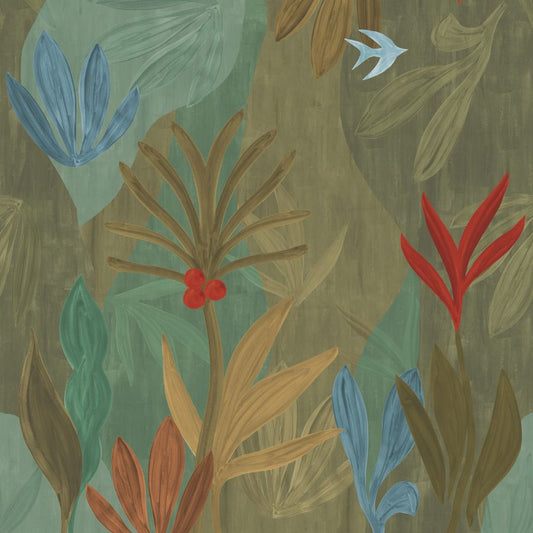 Purchase Zm2847M | Artisan Studio, Chambord Gardens Leaf & Olive Wall Mural - York Wallpaper
