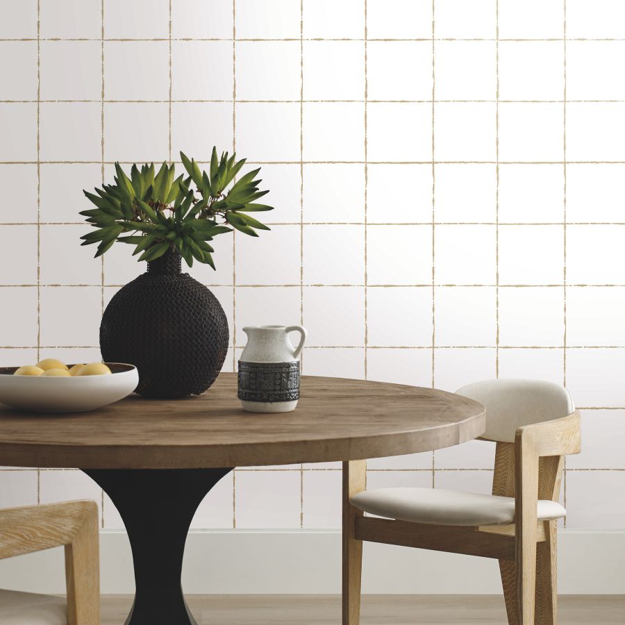 Purchase Zm2853 | Artisan Studio, La Vitre Plaid Gold - York Wallpaper