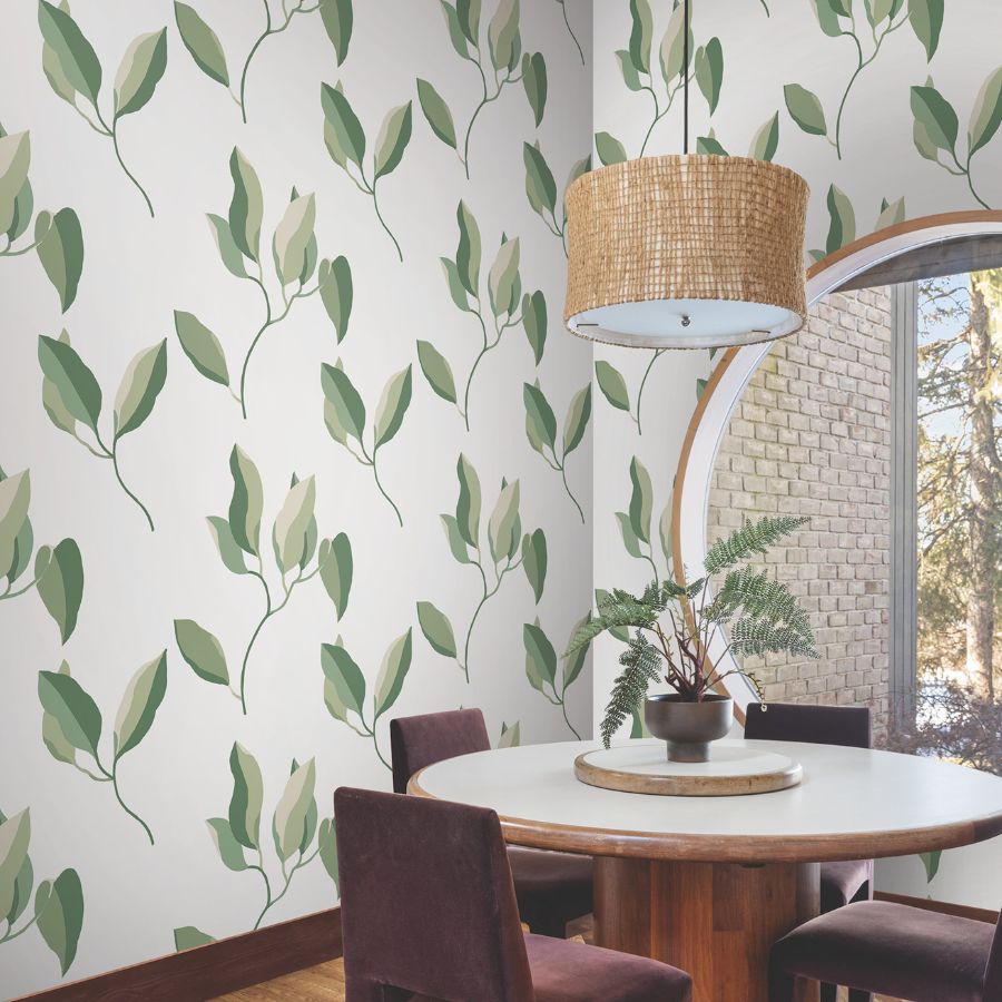 Purchase Zm2872 | Artisan Studio, Brushwork Branches Leaf Green - York Wallpaper