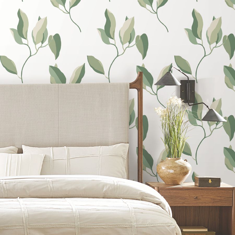 Purchase Zm2872 | Artisan Studio, Brushwork Branches Leaf Green - York Wallpaper